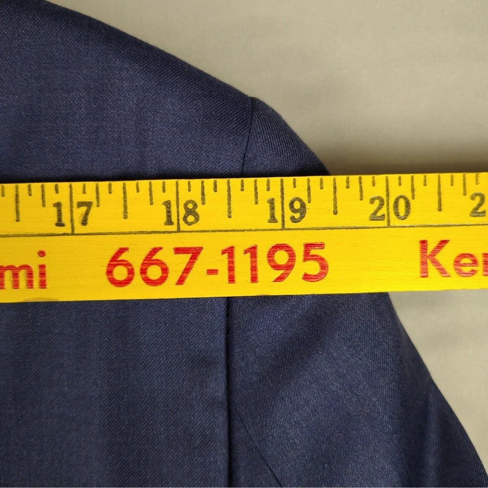 Daniel Cremieux Signature Loro Piana Super 170s Wool Silk 40R Blazer Italy Blue